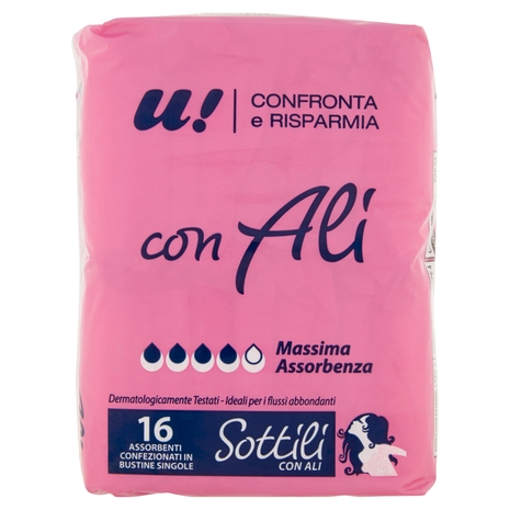 16 Assorbenti Sottili con Ali U! Confronta e Risparmia